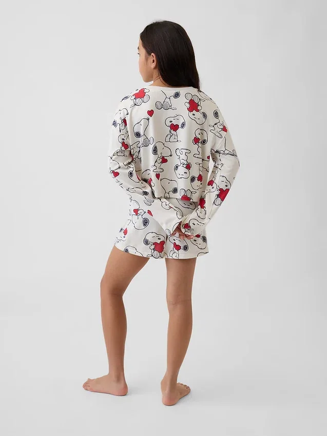 Conjunto de pijama de pantalones cortos de Snoopy reciclado para niños