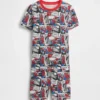 Conjunto de pijama de pantalones cortos para niños de Spider-Man de algodón orgánico cepillado