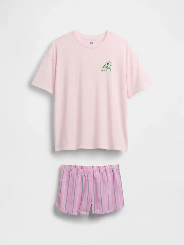 Conjunto de pijama de pantalones cortos reciclado para niños