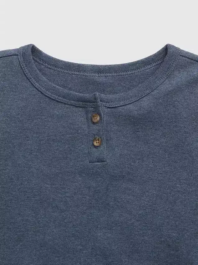 Conjunto de pijama Henley de algodón orgánico para niños