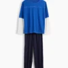Conjunto de pijama infantil reciclado con bloques de color