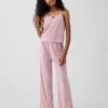 Conjunto de pijama para niños con camiseta sin mangas de punto pointelle reciclado