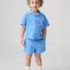 Conjunto de resort de felpa a cuadros para bebés y niños pequeños
