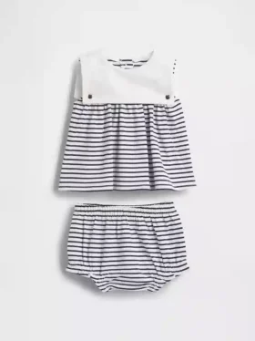 Conjunto marinero de algodón orgánico para bebé