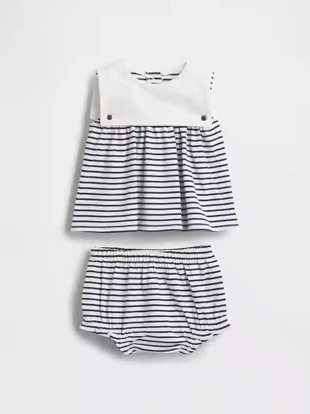 Conjunto marinero de algodón orgánico para bebé
