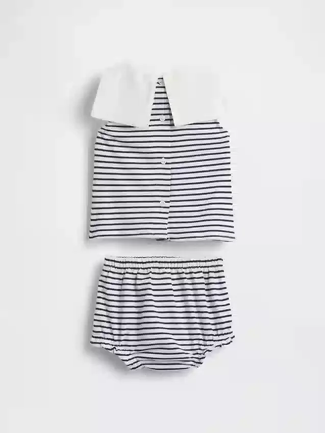 Conjunto marinero de algodón orgánico para bebé