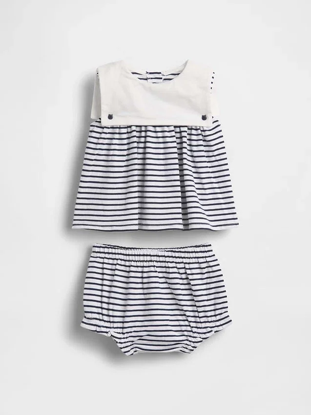 Conjunto marinero de algodón orgánico para bebé