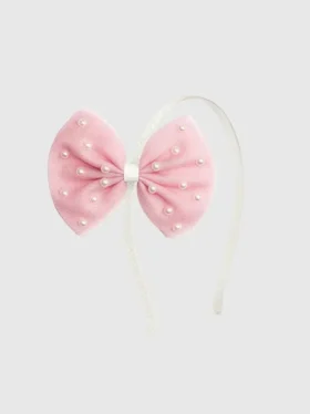 Diadema con lazo de tul y perlas «Sweet Wink»