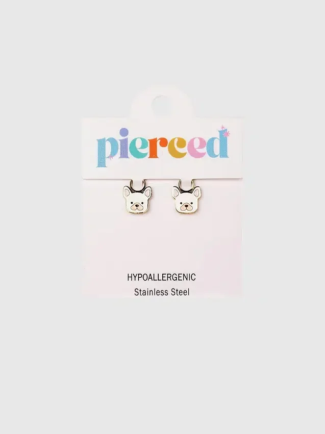 Dije de perro con agujero para aretes Huggie
