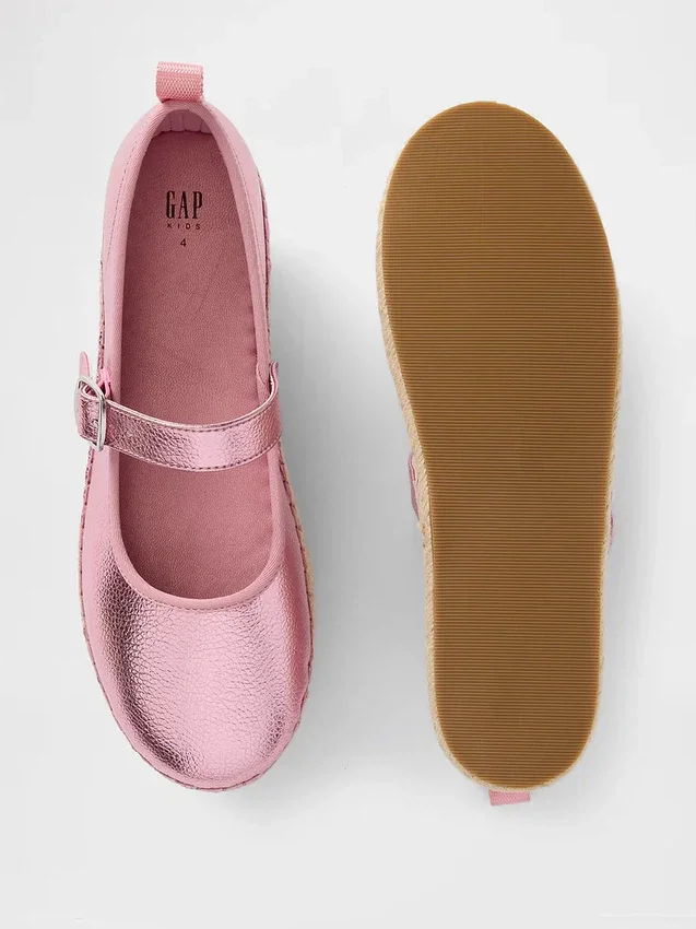 Espadrillas Mary Jane metalizadas para niños