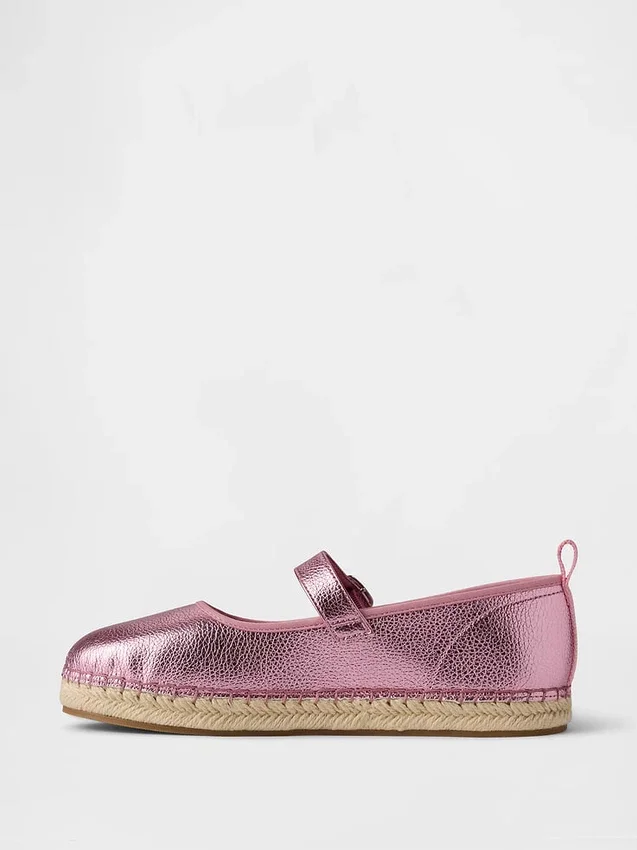 Espadrillas Mary Jane metalizadas para niños