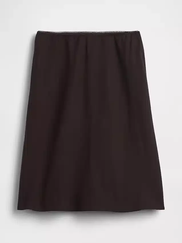 Falda de corte al bies de mezcla de lino
