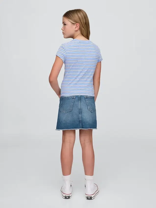 Falda de mezclilla de talle alto para niños