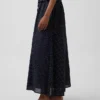 Falda larga de voile con lunares