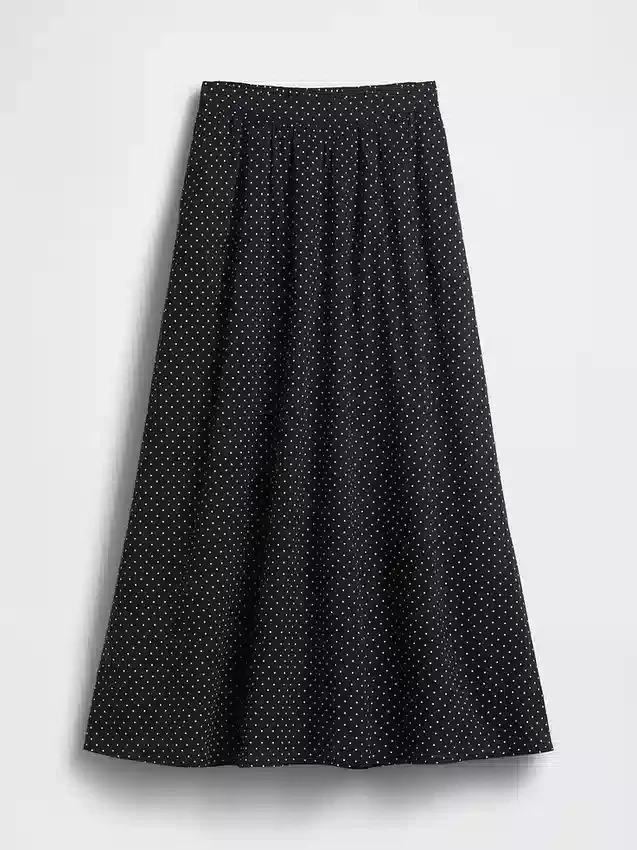 Falda larga de voile con lunares