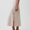 Falda larga tipo slip de mezcla de lino