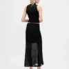 Falda maxi de jerséu transparente