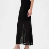 Falda maxi de jerséu transparente