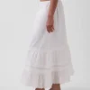 Falda maxi holgada con volantes