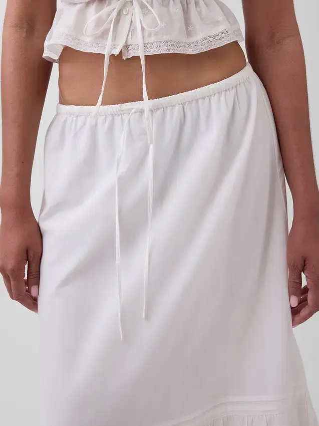 Falda maxi holgada con volantes