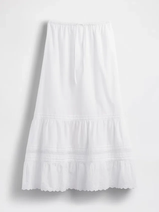Falda maxi holgada con volantes