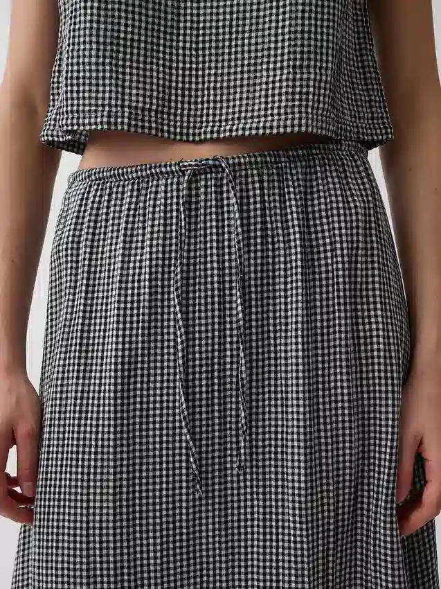 Falda maxi holgada en capas de gasa de algodón