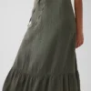 Falda maxi holgada en capas de gasa de algodón