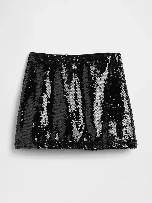 Faldita-pantalón mini con lentejuelas