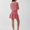 Faldita-pantalón mini de gasa de algodón con cintura fruncida