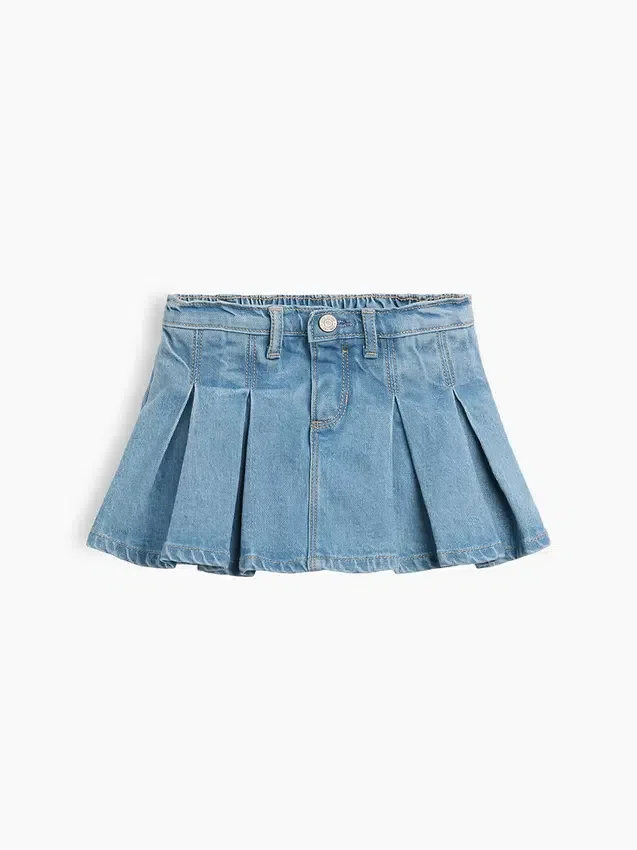 Faldita-pantalón plisada de mezclilla para Bebé y Niño