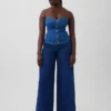 GAP × Hfr: vaqueros extra holgados de talle bajo con estampado floral de Atelier Ndigo