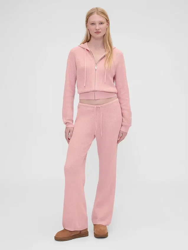 Gap × Summer Fridays: Pantalones de corte bootcut de tejido waffle CashSoft