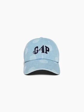 Gorra de béisbol de mezclilla con lunares de GAP × Awake Ny