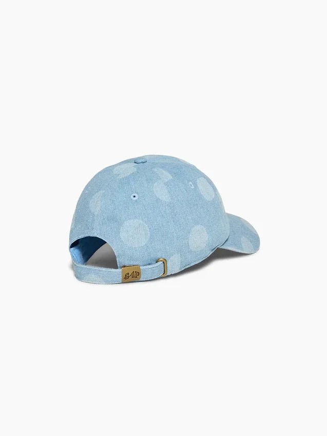 Gorra de béisbol de mezclilla con lunares de GAP × Awake Ny