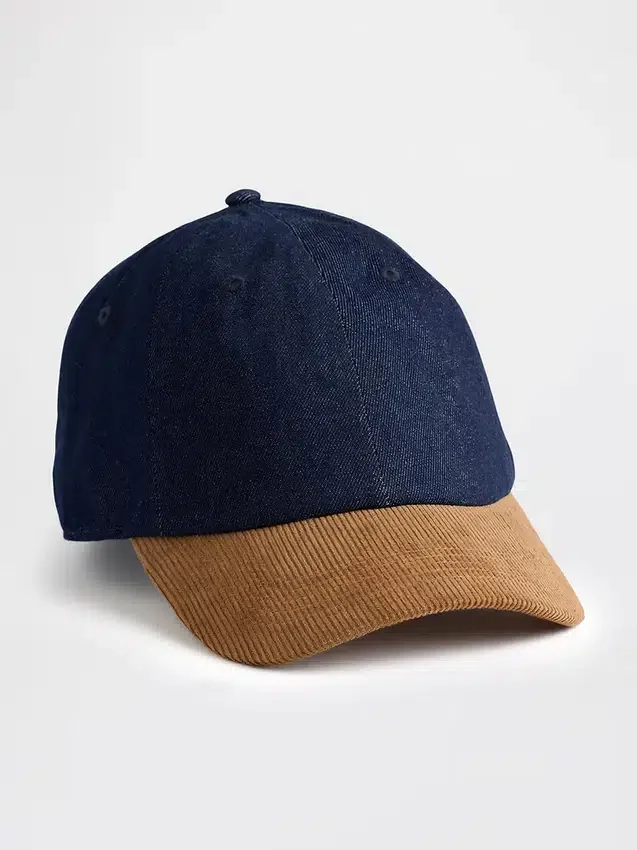 Gorra de béisbol de mezclilla y pana