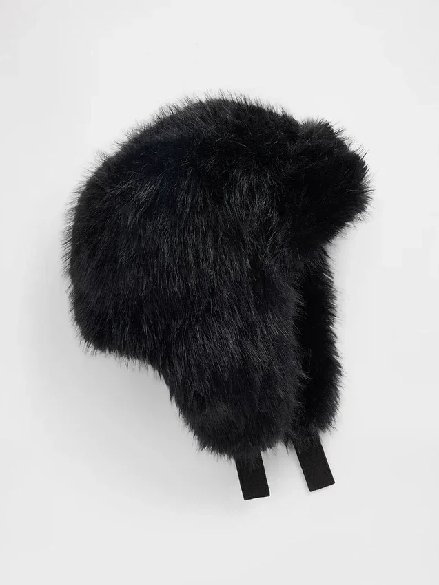 Gorro de cazador de piel sintética para niños