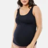 Ingrid and Isabel Basics: Camiseta sin costuras de apoyo para el abdomen premamá, paquete de 2