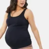 Ingrid and Isabel Basics: Camiseta sin costuras de apoyo para el abdomen premamá, paquete de 2