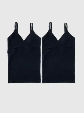 Ingrid e Isabel Basics: Camiseta sin costuras cruzada para lactancia premamá, paquete de 2