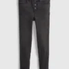 Jeggings de talle alto y efecto desgastado para niños