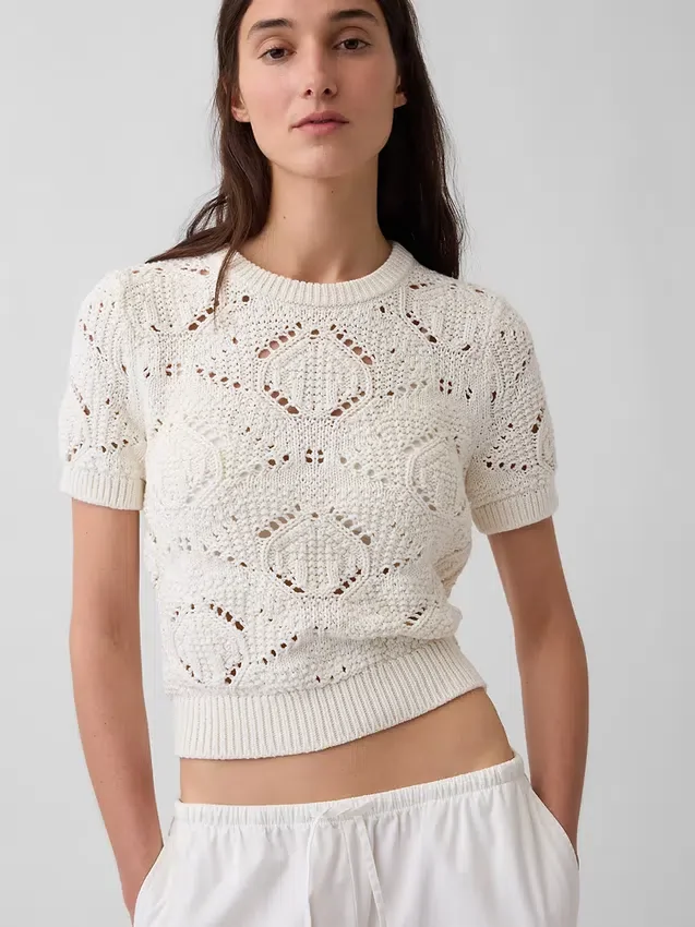 Jerséu de crochet 100 % algodón