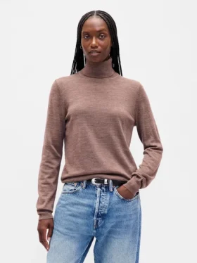 Jerséu de cuello alto 100 % lana merino
