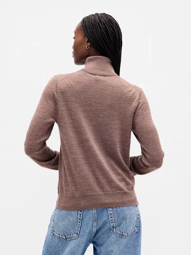 Jerséu de cuello alto 100 % lana merino