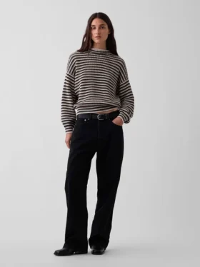 Jerséu de cuello alto oversize 100 % algodón