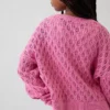 Jerséu de cuello redondo oversize de ganchillo para niños