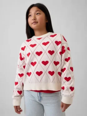 Jerséu infantil de cuello redondo con estampado gráfico y corte holgado