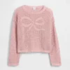 Jerséu infantil de ganchillo oversize con estampado