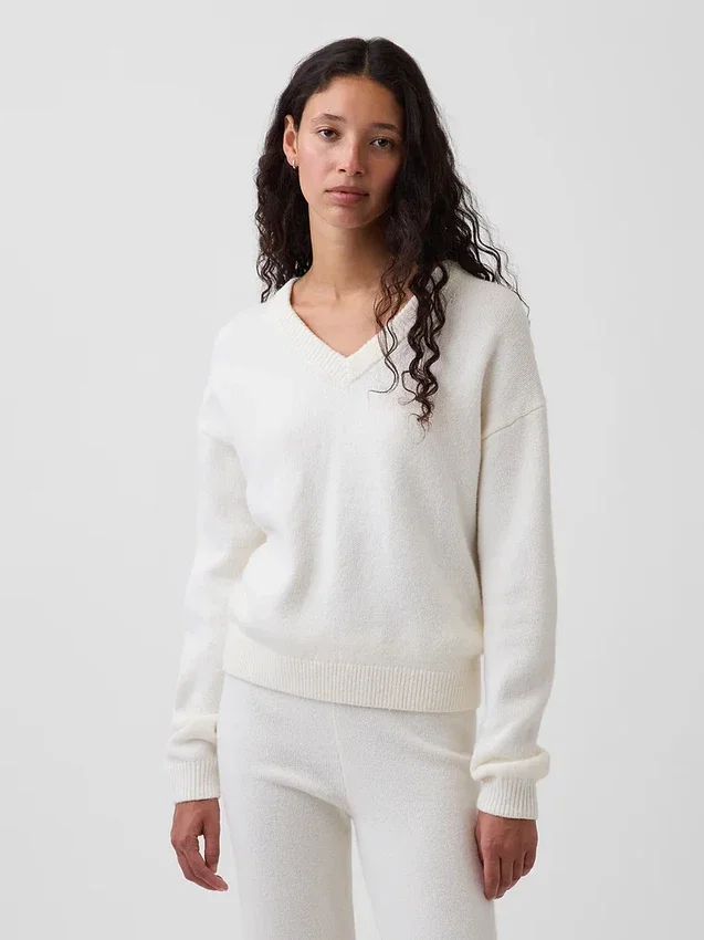 Jerséu oversize con cuello en V CashSoft