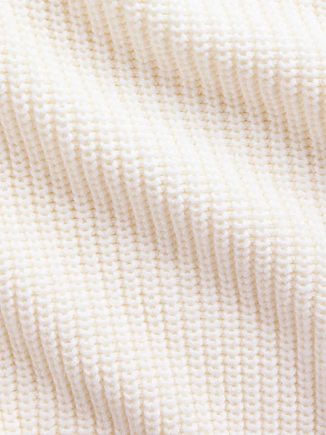 Jerséu oversize de cuello en V con punto Shaker, 100 % algodón
