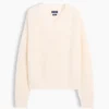 Jerséu oversize de cuello en V con punto Shaker, 100 % algodón